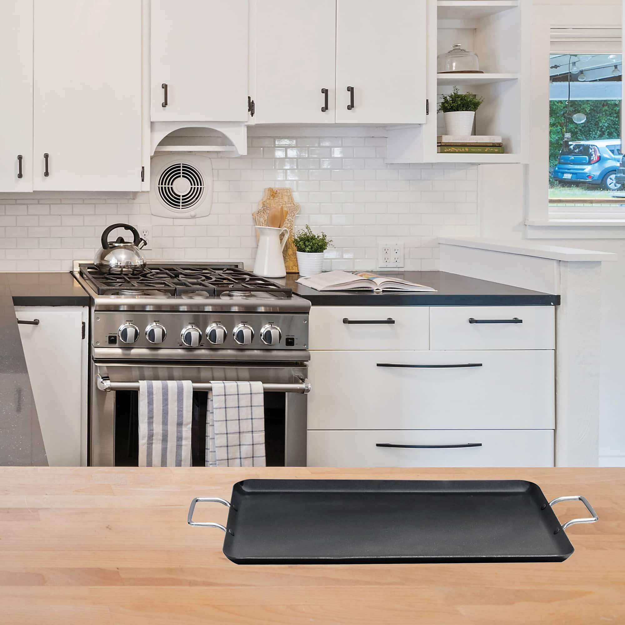 Brentwood 19" Nonstick Aluminum Double-Burner Griddle Pan